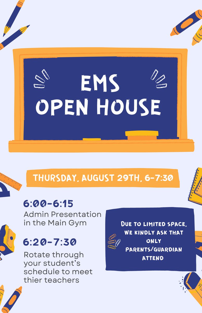EMSGenerals's tweet photo. EMS Open House is Thursday! We look forward to seeing you there. #EMSShines #APSStrong @melissarpool @Chris_APSMS @ABQschools https://t.co/BQtNzCShdS