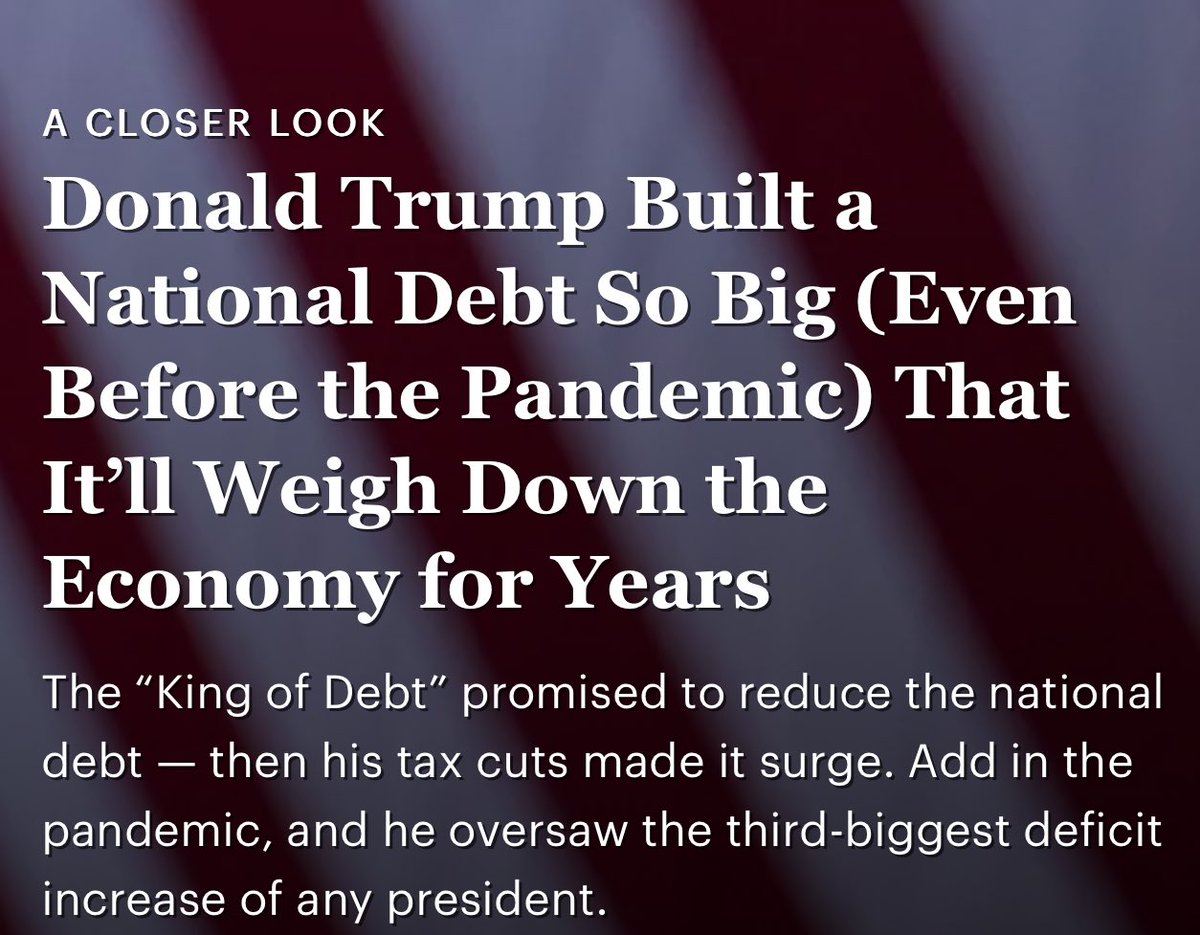 Republicans need help🥜
They call running up our DEBT by $7.8 TRILLION, that’s
CONSERVATIVE 🤥🤥🤥🤮

Now they want the same guy back in charge and he already promised to add at least $3 TRILLION + of new DEBT 
CONSERVATIVE 🤥🤥🤥🤮