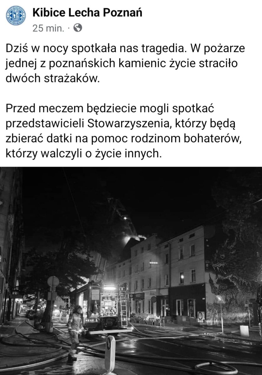 mwantola's tweet photo. 🔵 Wiara, sprawa jest!

Wszystkie pieniądze, zebrane do puszek podczas meczu z Pogonią Szczecin, trafią do rodzin strażaków, którzy zginęli w pożarze i wybuchu w kamienicy na Jeżycach. 
#LPOPOG https://t.co/Q2Pp1CvxJz