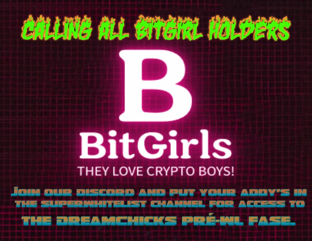 BitGirlsVeChain's tweet image. OG #BitGirl holders will have an extra discount on WL-minting price🔥🔥🔥#VeChain $vet $vtho $B3tr $Vot3r #VeFam #VeChainHasNFTs $DREAM🤑🤑🤑
