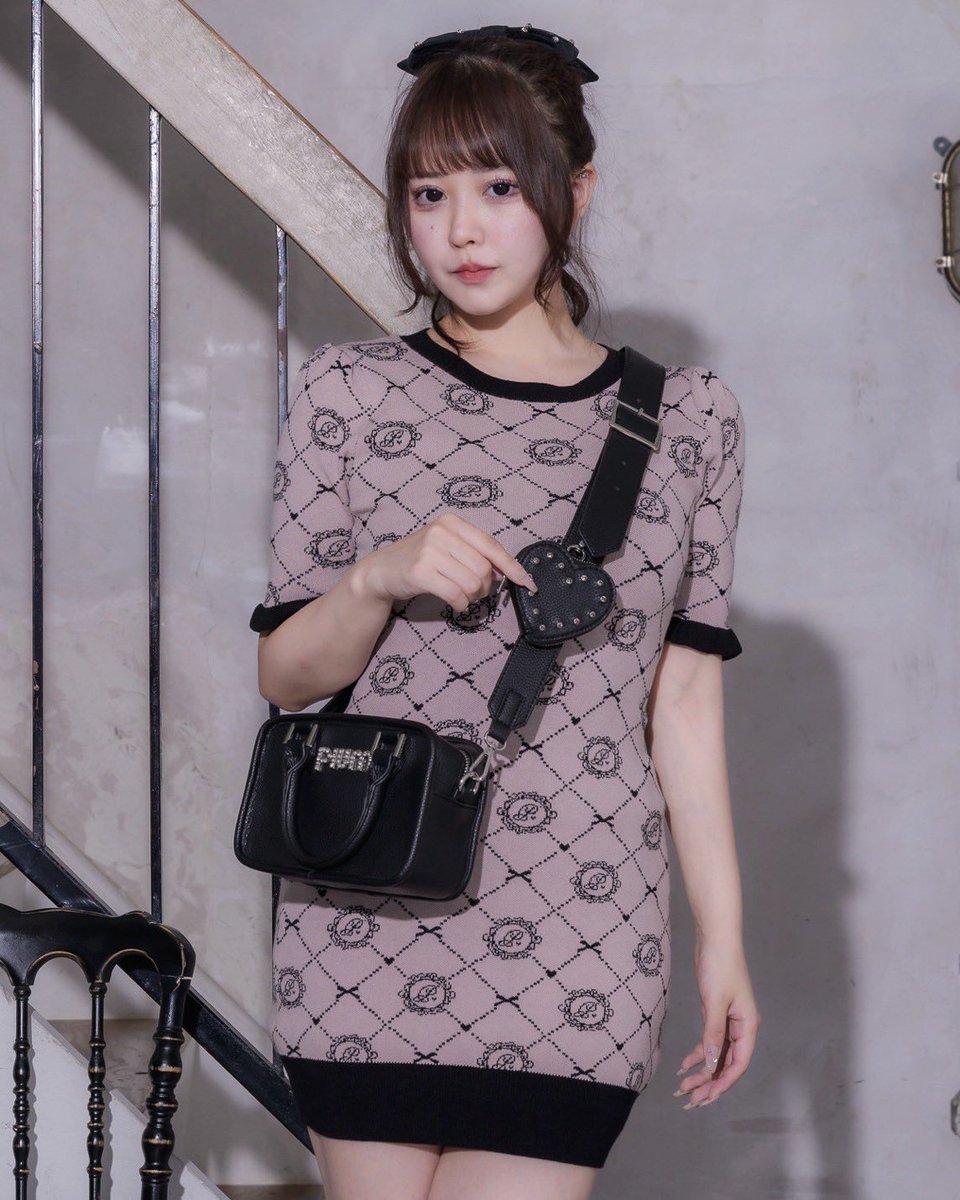 pium ハートポーチ付きミニリボンボストンバッグ ハートポーチ付きミニ