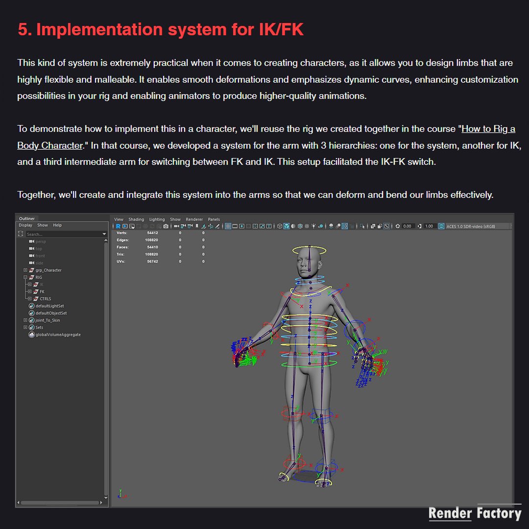 render_facCGI's tweet photo. Discover the NEW Rig lessons (FREE) on Render Factory ! 🦾
The second new lesson is dedicated to the Ribbon System for IK/FK ! 🤖🦿
#rig #3d #rigging #rigging3d #3d #cgi #renderfactory #renderfactorycgi #vfx #vfxartist #3dstudent #3dstudents #documentation #maya #autodeskmaya https://t.co/UbuFyGUoS3