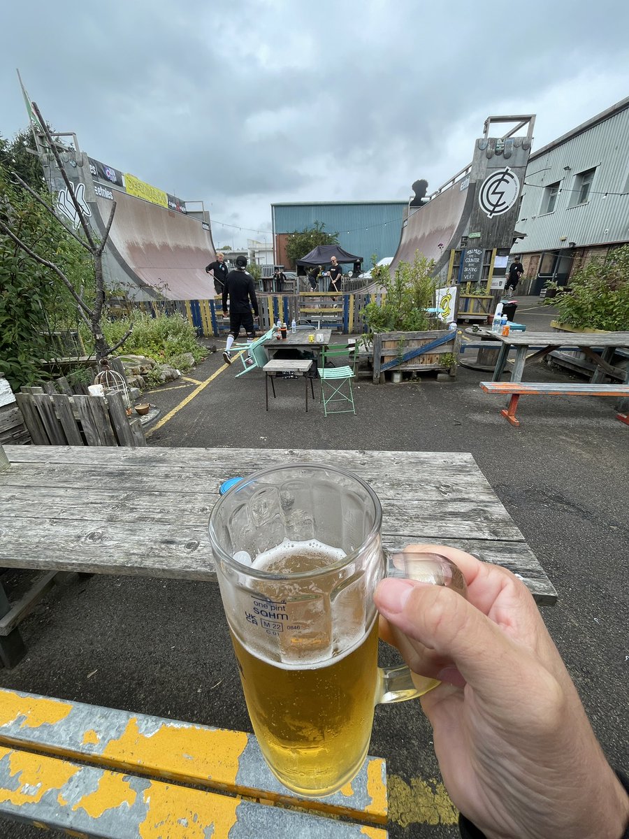 Rain break….. time to enjoy a beer whilst it rains…