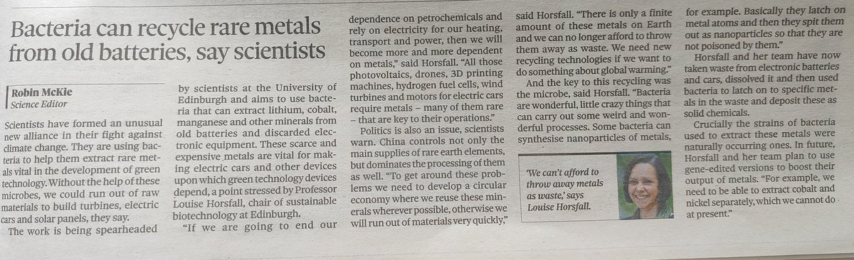 UK should be investing in technologies to recycle #metals from electronic waste (like this in today's Observer) rather than #DeepSeaMining.