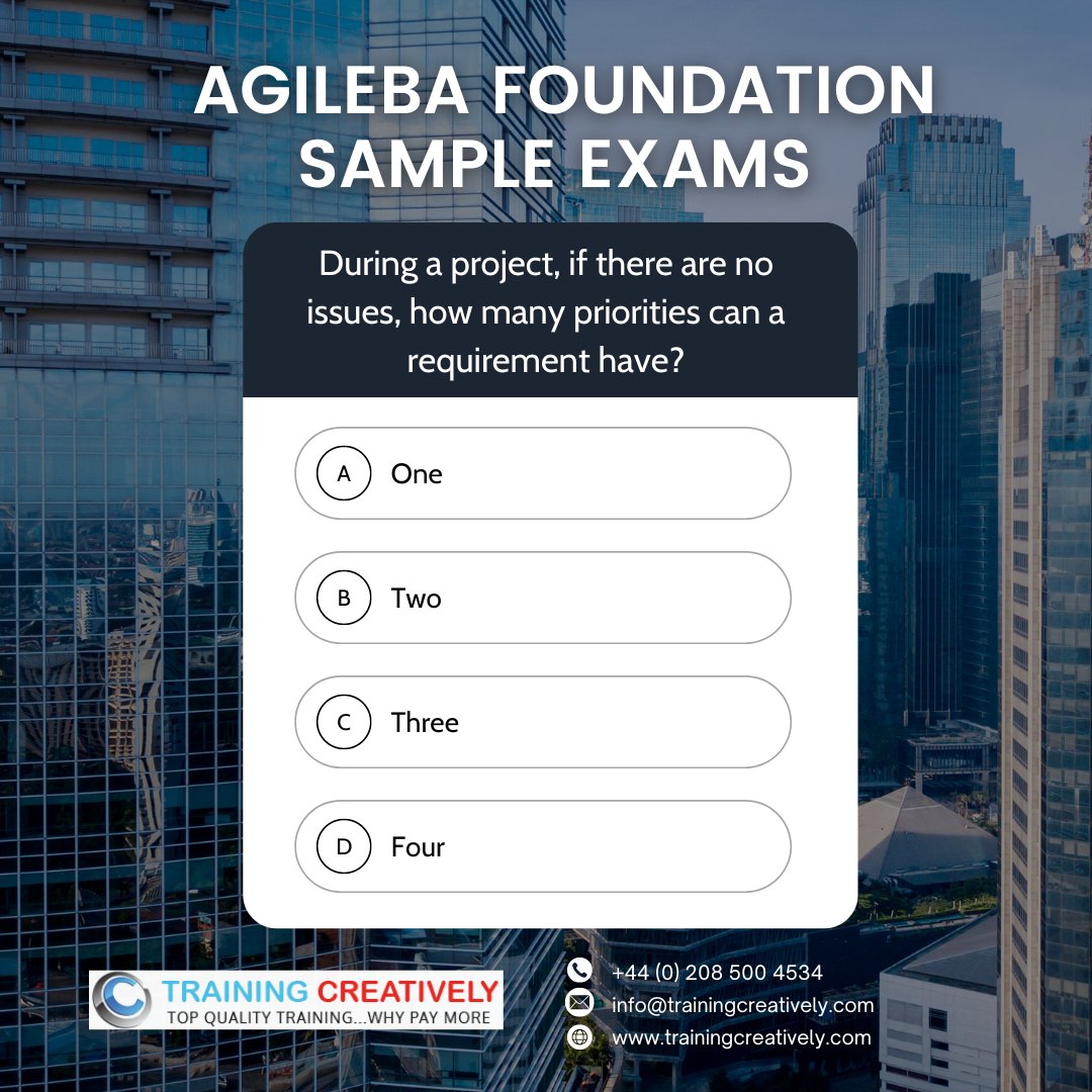 traincreatively's tweet image. Midday check-in! 💼 How well do you know your AgileBA Foundation concepts? Dive into this sample question and swipe to see if you got it right. #AgileBA #BusinessAnalysis #AfternoonBoost