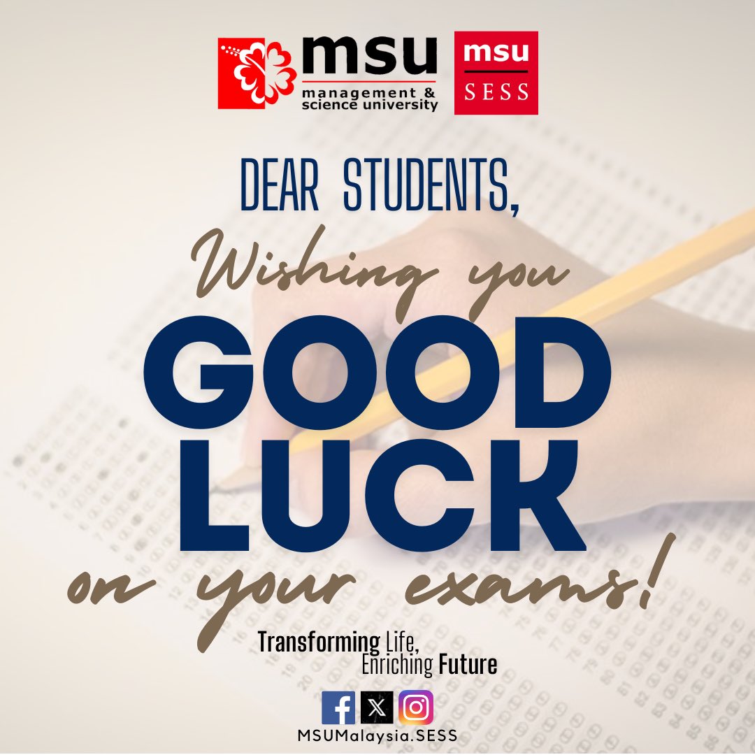 MsumalaysiaS's tweet image. Good luck to ALL SESSians!

#SESS #finalexam #MSU