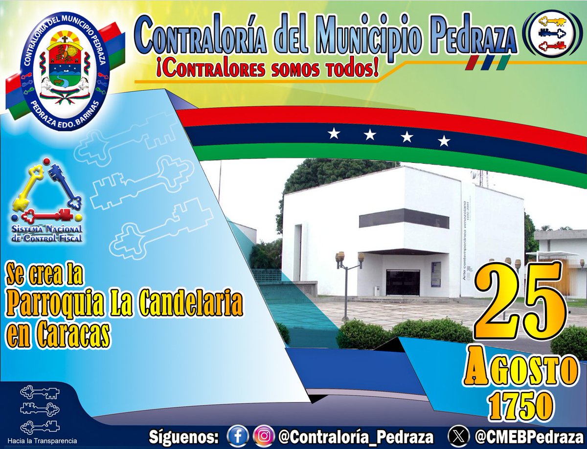 CMEBPedraza's tweet photo. 🇻🇪 | Tal día como hoy 25 de Agosto, hace 274 años se crea la Parroquia La Candelaria en Caracas. Fundada en la Época Hispánica Colonial, con inmigrantes procedentes de las Islas Canarias; siendo una de las 22 Parroquias que conforman el Municipio Libertador del Distrito Capital. https://t.co/Uwbx10CvN6