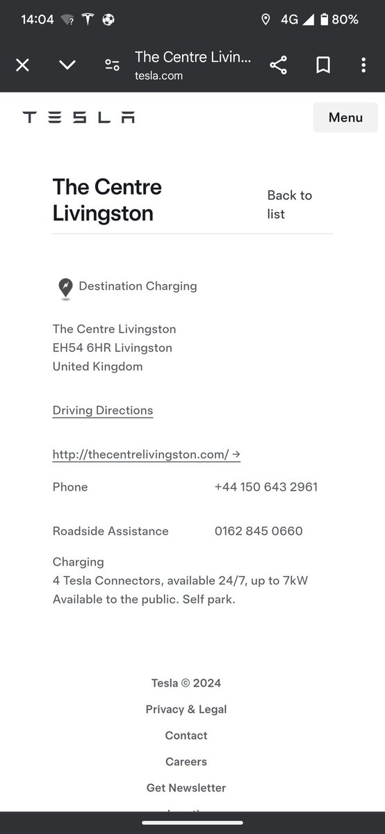 sinclair300584's tweet photo. @Tesla please can you update your website with where destination chargers are? This one in Livingston does not exist https://t.co/fEBbwXI60w