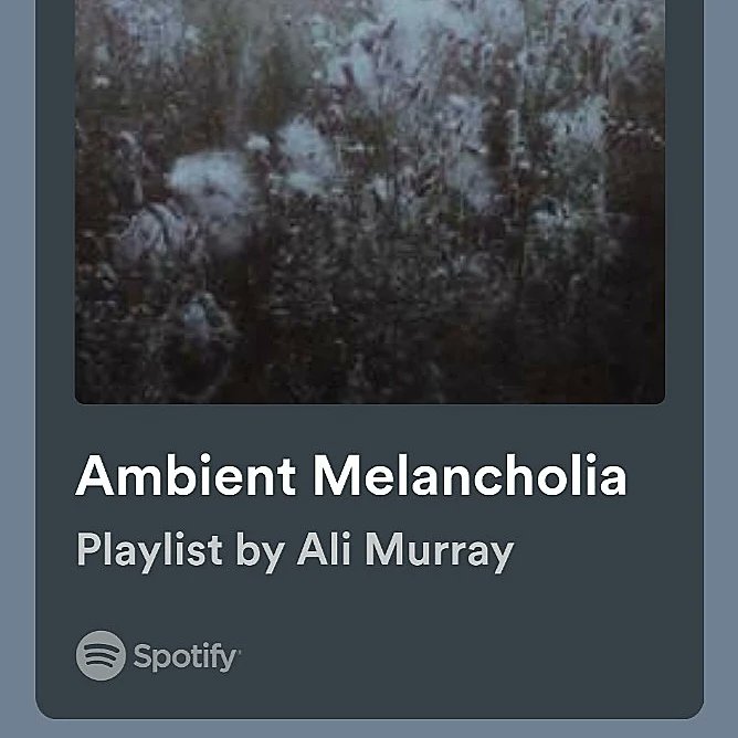 The latest additions :

Malibu
Lyndsie Alguire (@lyndsiealguire)
Kate Eveline
Taylor Deupree
Guentner/Spieth
Thomas Niesner
Maddy Briggs
Linda Rum
Daniel Aged
Hilyard
Willow Skye-Biggs
Alex Bober (<a href="/boberalx/">Alex Bober</a>)
Fennesz
Boards of Canada

open.spotify.com/playlist/4DO4g…