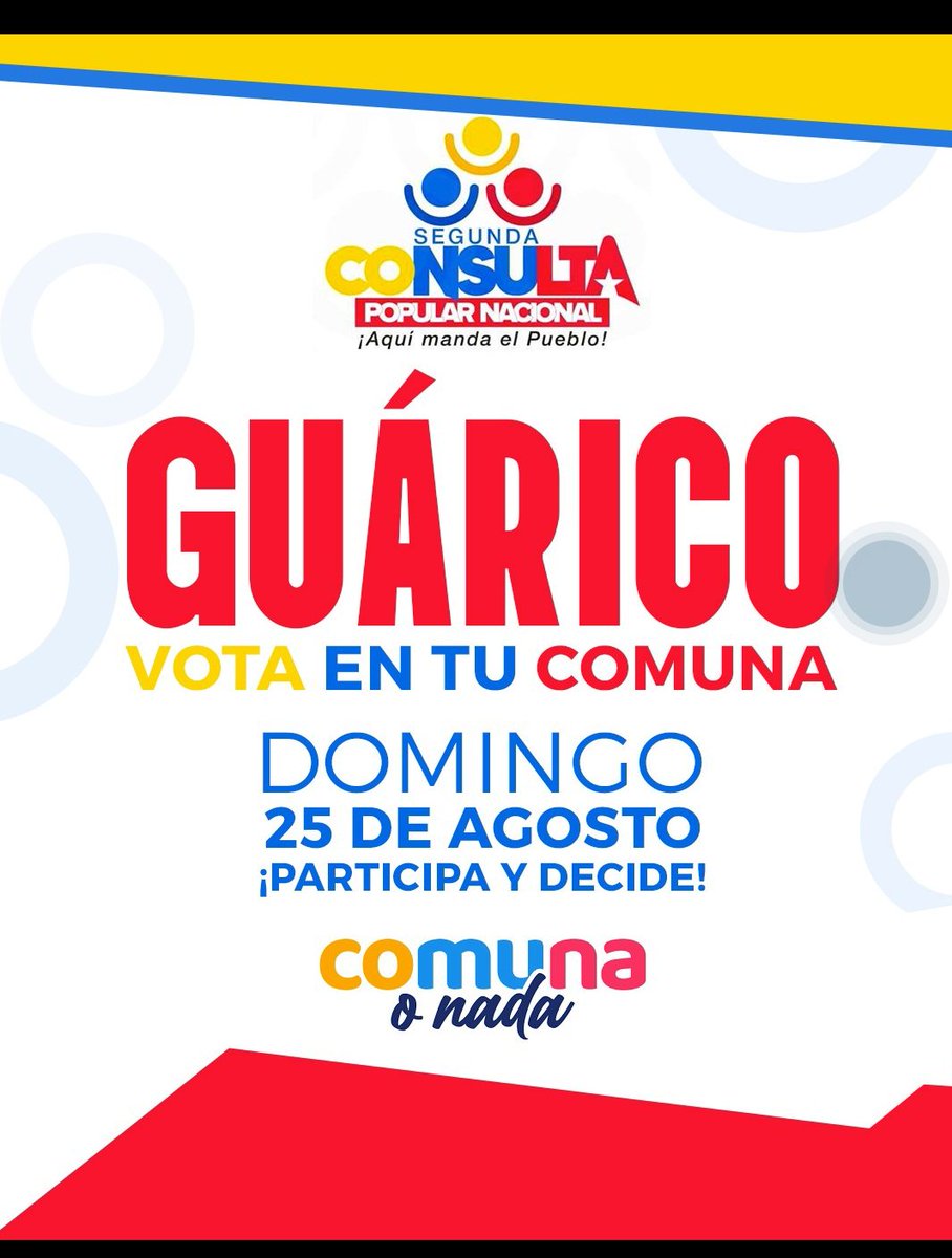 Que no se quede nadie sin votar. Se parte de una democracia participativa y protagónica, por el desarrollo y fortalecimiento de nuestras comunidades.
