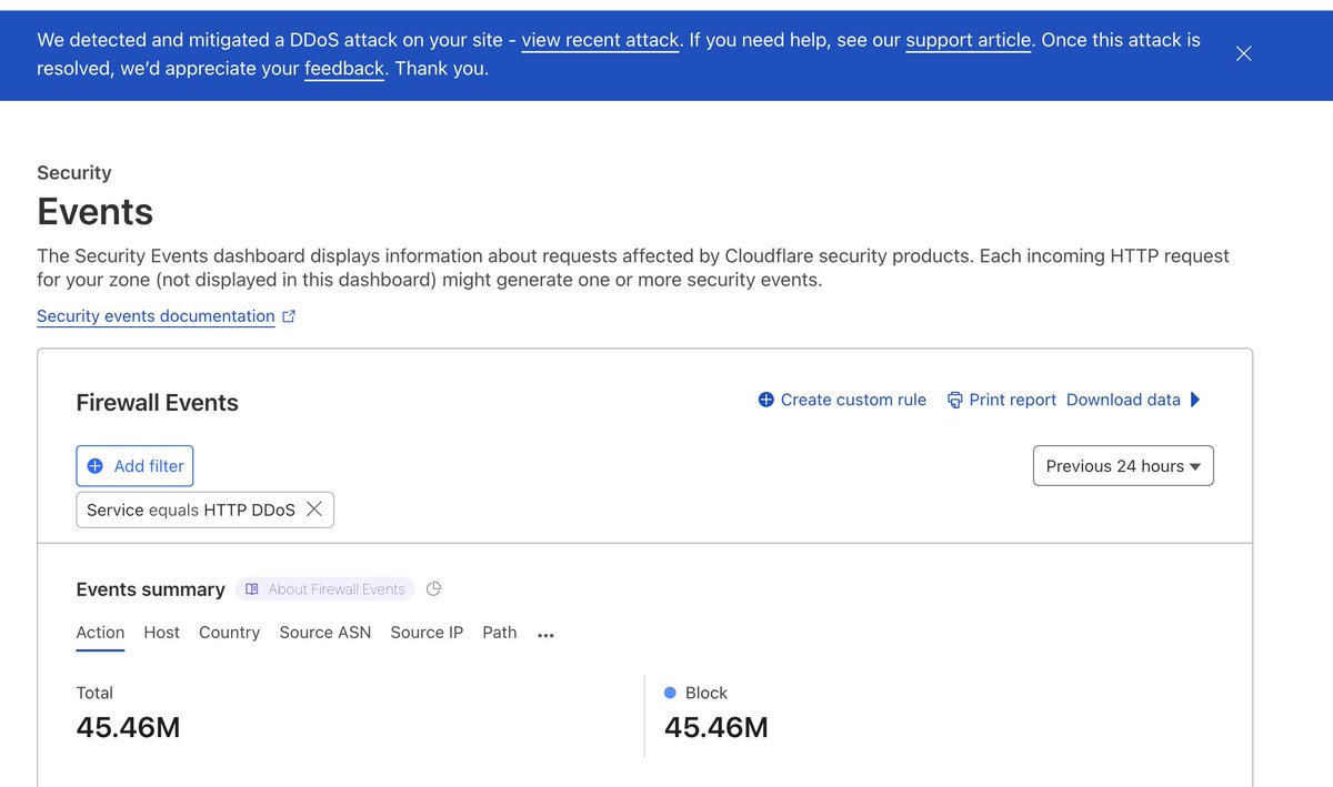 Well, <a href="/_wjmartino_/">k:Will</a> (CEO/founder of <a href="/kadena_io/">Kadena</a>) is an idiot. He claims there is no evidence that it's a DDoS except all our metrics, and CloudFlare clearly shows that it's a DDoS holding its network offline. There is no "evidence" because Kadena is so dumb that they run their p2p