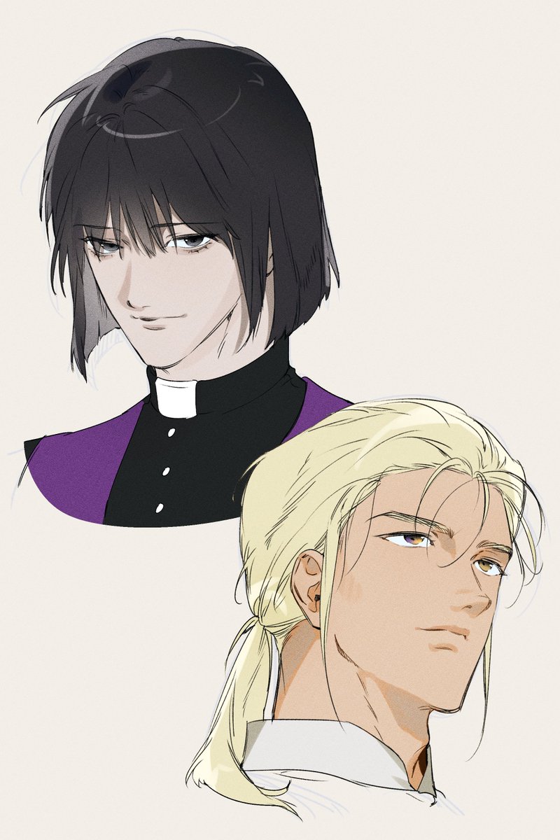 펜들턴 혁명 디온 프리첼로, 리건 루코...
둘다 너무 좋아하는 캐릭터라 웹툰 본편에 등장하지 못한게 아쉬워서 그려봄💦