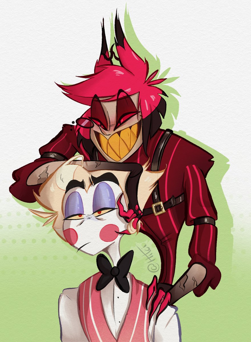 He trapped the mos powerfull being in hell. (Lucifer already know he fucked up)  
#radioapplefanart #radioapple #Alastor #radiodemon #HazbinHotel #Fanart #LuciferHazbinHotel #LuciferMorningstar #LuciferMagne