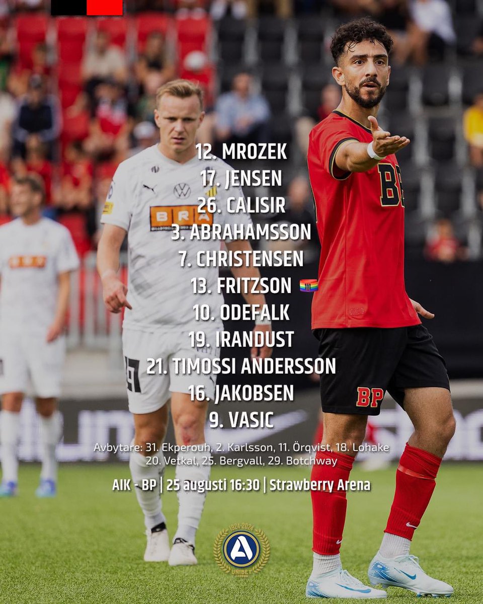 ArmenieFootball's tweet photo. 🇦🇲
Allsvenskan 🇸🇪 : André Calisir 🇦🇲 est titulaire avec IF Brommapojkarna pour affronter AIK.
#Calisir https://t.co/RiNtlTopFV
