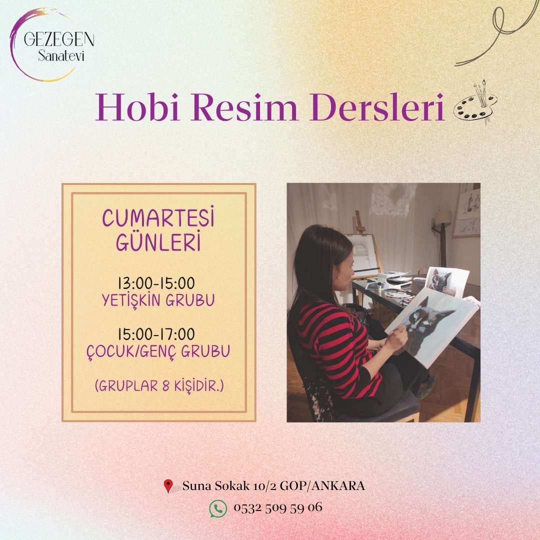 Yeni sezonda resim derslerimizle yine beraberiz. Bilgi almak ya da kayıtlar için bize tüm iletişim kanallarımızdan ulaşabilirsiniz 🖌️

We are together again at our painting lessons in the new season. Please reach us via all channels for further questions or to register🎨