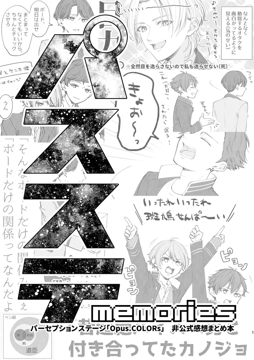 mina_h02's tweet photo. 無配してたパスステ感想本です！（1/3）
足りなかったみたいですみません🥲後日うまく調整できればネップリするかも…
🆕2ページ目 ステオリジナル台詞よりメインキャラ1人1つずつ独断で抜粋 https://t.co/DbZR3OF10E