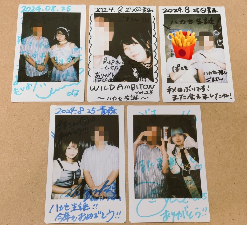 Goma_Y's tweet photo. 【今日の物販】
🎂ハカセ生誕 WA28

今回チェキ撮ったのこの5人様！

くすまりｻﾝ
ぱてｻﾝ
ぽてそｻﾝ
づｻﾝ
あめｻﾝ

あめｻﾝは去年2月のWA20ぶりw
こないだ通販チェキ買ったしTwitterで名前だけは覚えててくれたらしいw

#WA28
#楠井まりか
#Party
#ぽてそ
#asirrera
#雨君しほ https://t.co/8Zzlcp4cHS