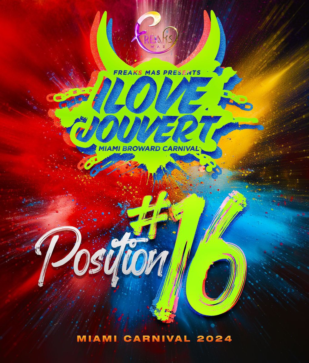 👺 At 𝗣𝗼𝘀𝗶𝘁𝗶𝗼𝗻 #𝟭𝟲, experience the authentic Caribbean J’ouvert vibes with us. 🎉

Click the link in bio to register NOW!! 💃

🇺🇸 Miami Carnival 🌴
𝟏𝟐𝐭𝐡 &amp; 𝟏𝟑𝐭𝐡 𝐎𝐜𝐭𝐨𝐛𝐞𝐫, 𝟐𝟎𝟐𝟒

#MiamiCarnival  #MiamiJouvert #TimelessMoments #UnleashTheFreaks #FreaksMas