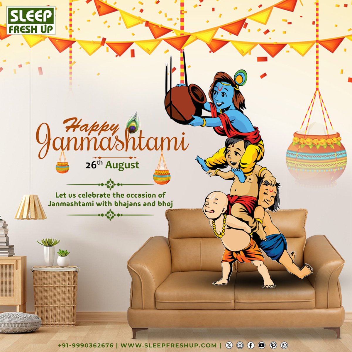 sleepfreshup (@sleepfreshup) on Twitter photo May the blessings of Lord Krishna fill your life with love, joy, and prosperity this Janmashtami! ๐๐
๐๐ง๐ช๐ฎ๐ข๐ซ๐ฒ ๐๐จ๐ฐ:
+91-9990362676
sleepfreshup.com
info@sleepfreshup.com
#HomeDecor #FurnitureShopping #LuxuryLiving #DiscountShopping #SaleAlert #Janmashtami May the blessings of Lord Krishna fill your life with love, joy, and prosperity this Janmashtami! ๐๐
๐๐ง๐ช๐ฎ๐ข๐ซ๐ฒ ๐๐จ๐ฐ:
+91-9990362676
sleepfreshup.com
info@sleepfreshup.com
#HomeDecor #FurnitureShopping #LuxuryLiving #DiscountShopping #SaleAlert #Janmashtami
