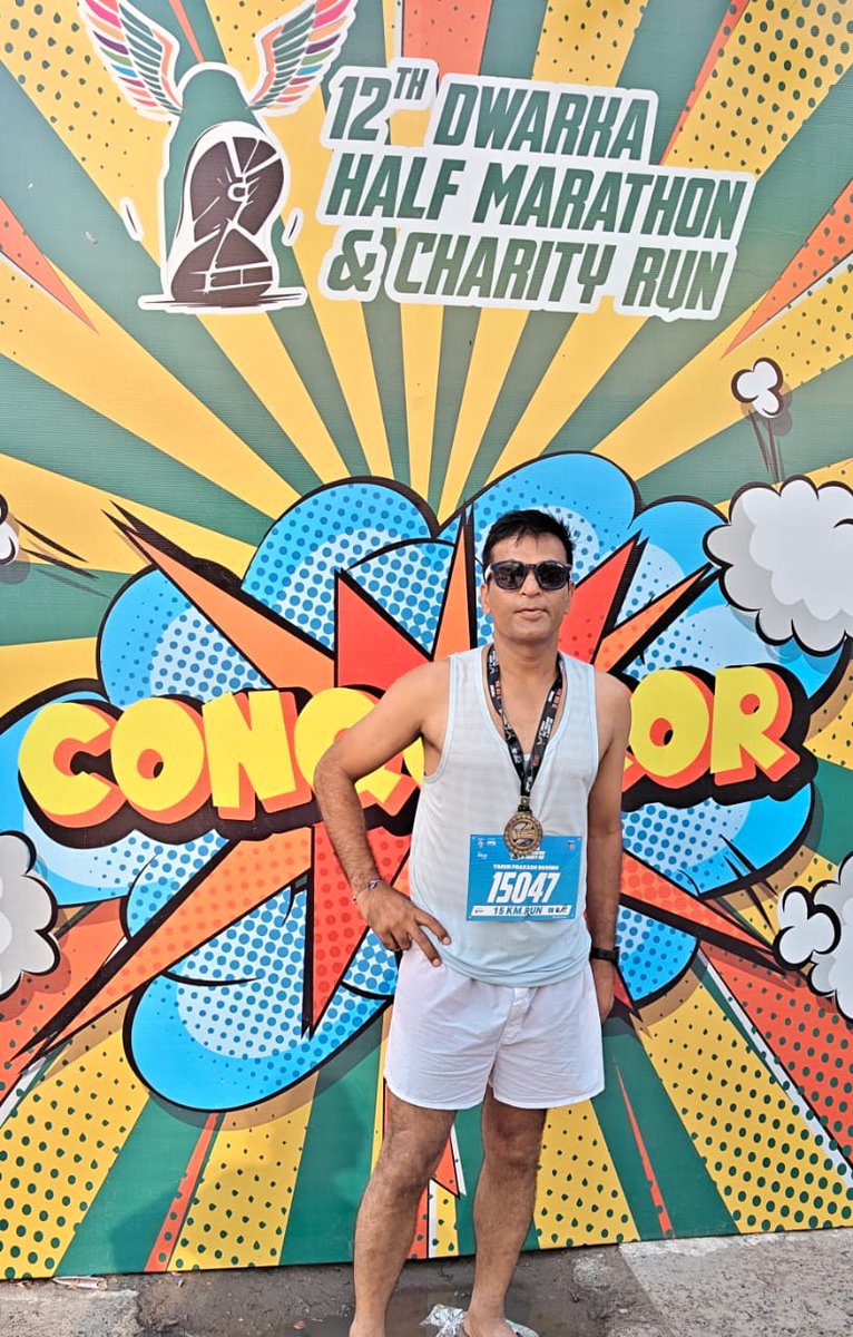 dpa_delhipolice's tweet photo. 🏃‍♂️Congrats from DPA Wazirabad! 
🎉 Kudos to SI Tarun Prakash Sharma for securing the 2nd position in the 12th Dwarka Half Marathon &amp; Charity Run 
Men's category 50-60 yrs! 
🏆 15 km in an impressive 1:17:52 is a remarkable feat!  
#DelhiPolice #RunningChampion #Marathon https://t.co/UcmZvCthNd