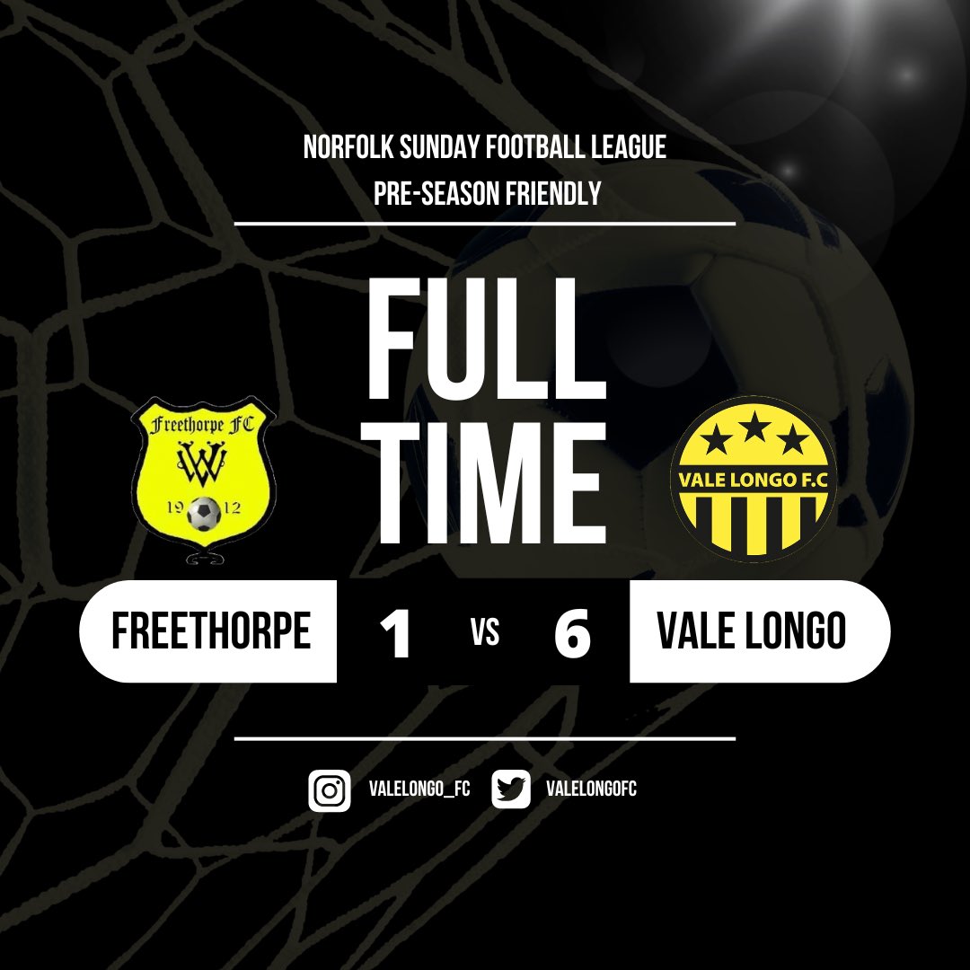 valelongofc's tweet image. This week we travelled to @FreethorpeFCSun for our penultimate pre-season friendly and walked away with a 6-1 win. Thanks for the run out - best of luck for the season!

Special mention to @Jdhaliwal81 for stepping up (1 week only!) &amp;amp; his big half time talk. 
#vale #upthelongo