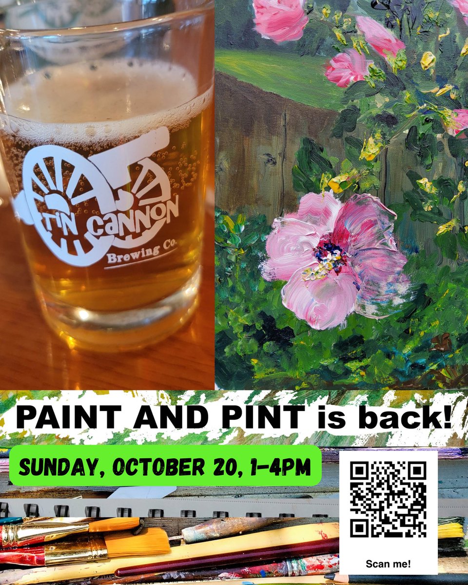 Bring a friend, coworker, family member, or significant other for our partners Paint &amp; Pint Workshop on 10/20/24, 1-4PM.
This will be an awesome interactive event! Click this link for more info/tickets: eventbrite.com/e/paint-and-pi…