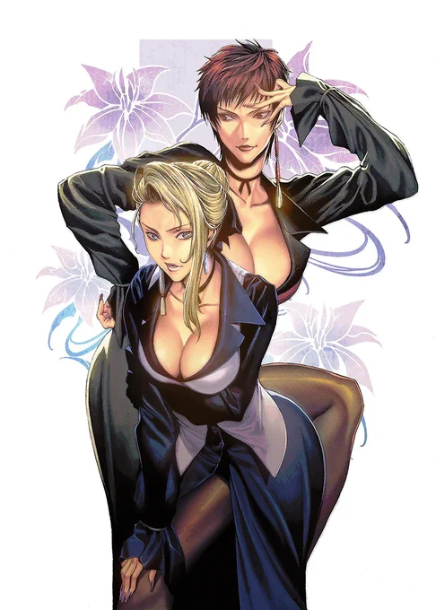 #KOF30周年 KOF30周年おめでとうございます。 もう30年経ったのか・・・。 94稼働時は高校1年生でした。 イラストは大昔に描いたマチュアとバイスです。