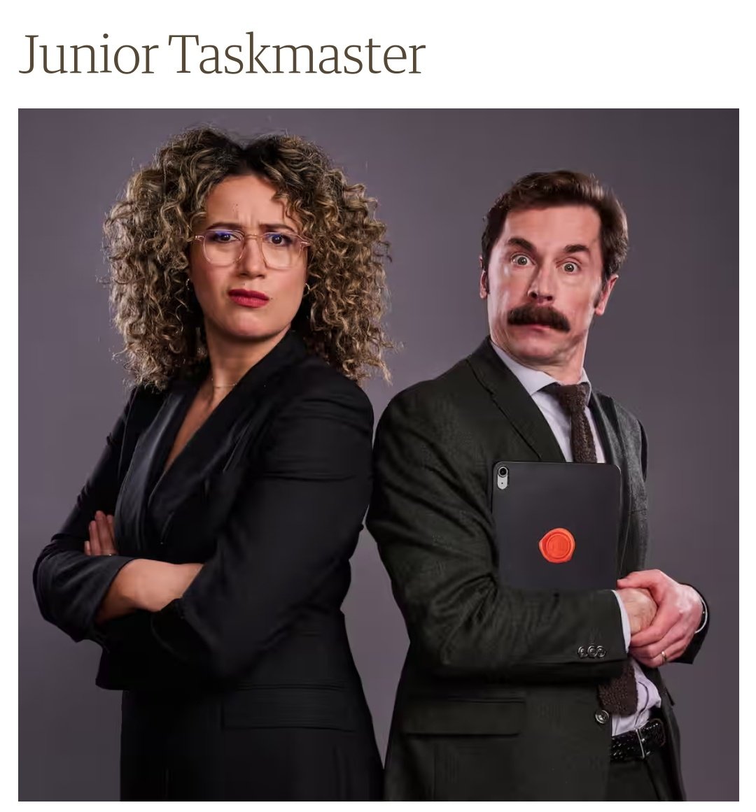 gingerwarriorxo's tweet image. at the episode record i saw, rose's taskmaster energy had me ready to die for her in a heartbeat, and mike's intensely dad energy had me twirling my hair and kicking my feet. v v excited to see the actual show!!!