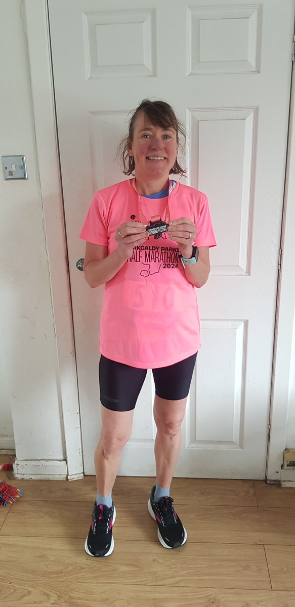 Great to do the Kirckaldy Half Marathon today - despite the hills and wind. Pleased to be 2nd in my category and 25th woman with my time  of 1hr51mins!