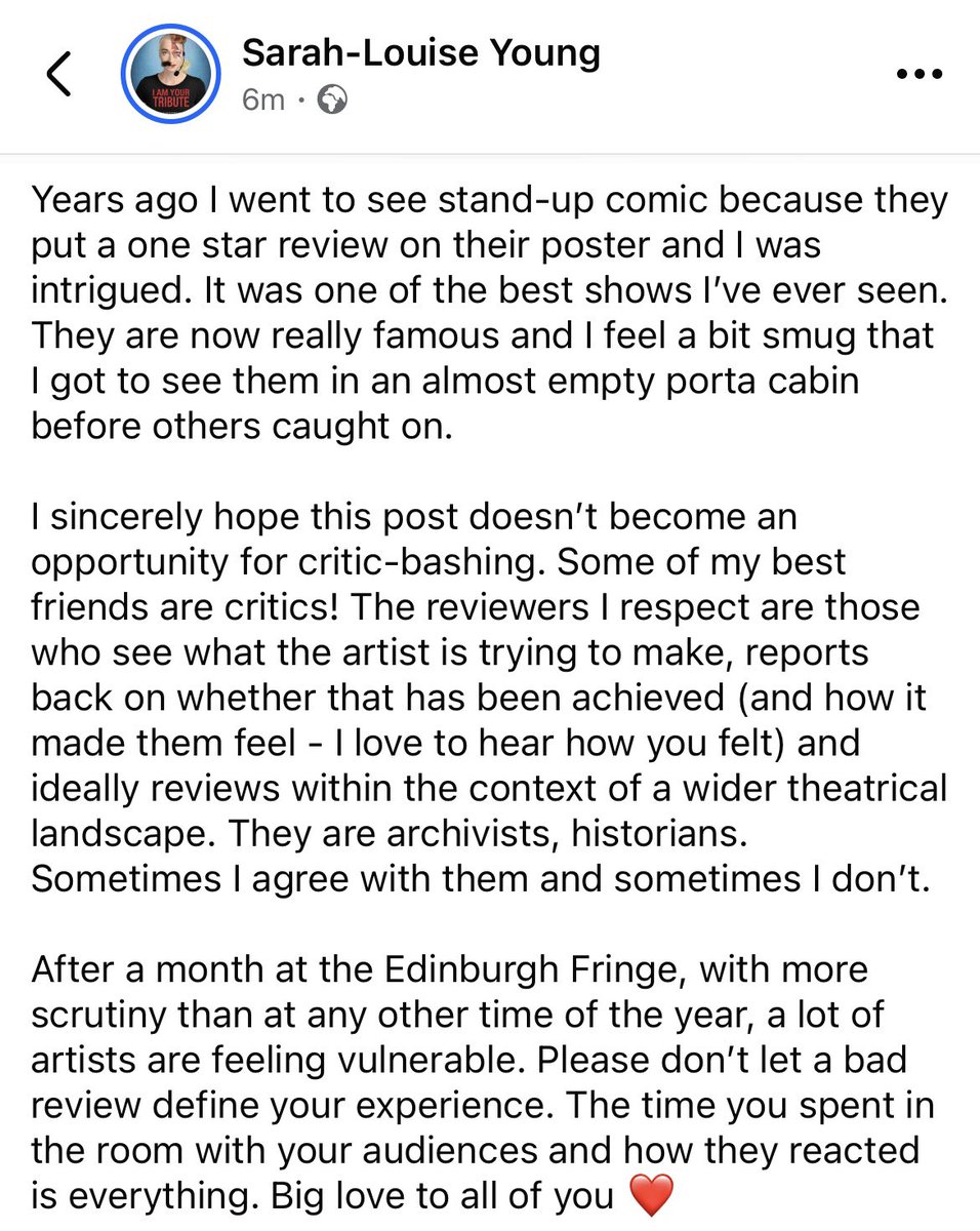 As we near the end of <a href="/edfringe/">Edinburgh Festival Fringe</a>, I wanted to share some thoughts about ‘negative’ reviews…