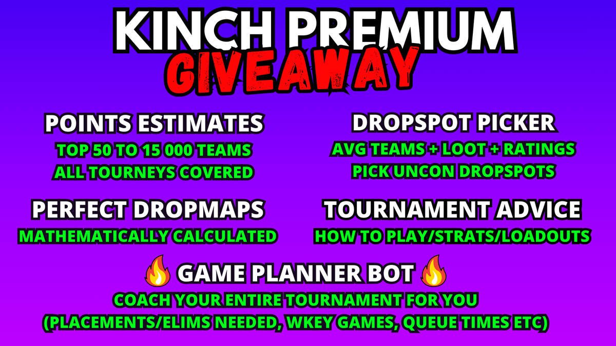 🎉 KINCH PREMIUM GIVEAWAY 🎉

Winner: 13500 V-Bucks + 3 Months of Premium
2nd-10th: 1000 V-Bucks + 1 Month of Premium

🤝 Tag your Duo
🔁 Retweet 
❤️ Like
Closes in 24 hours
Kinch Premium: upgrade.chat/kinchanalytics