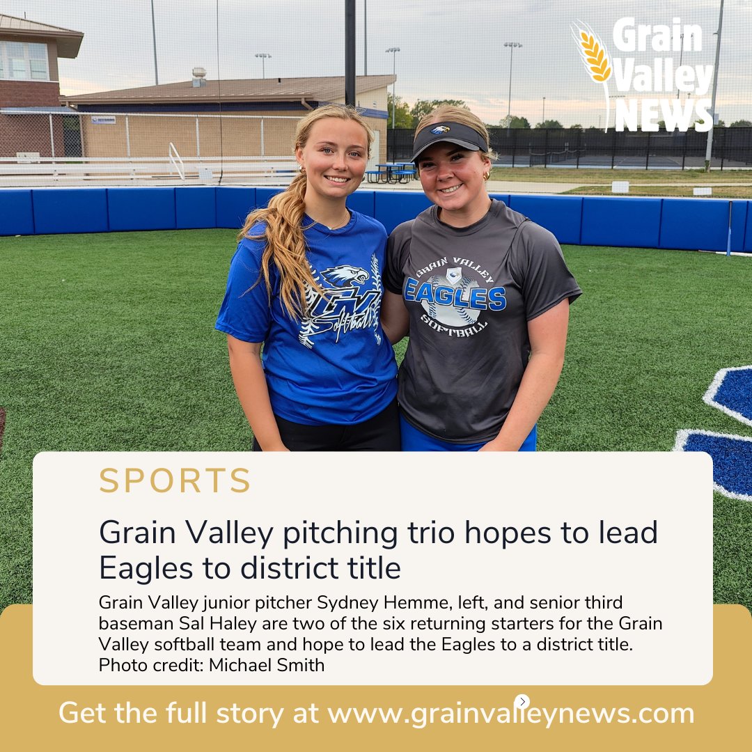 In Sports: 
​Grain Valley pitching trio hopes to lead Eagles to district title

grainvalleynews.com/news/grain-val… 

Story and photo by <a href="/MSmith2324/">Michael Edward</a> 

Sports coverage is sponsored by <a href="/GV_sportscards/">Valley Sports Cards</a>
