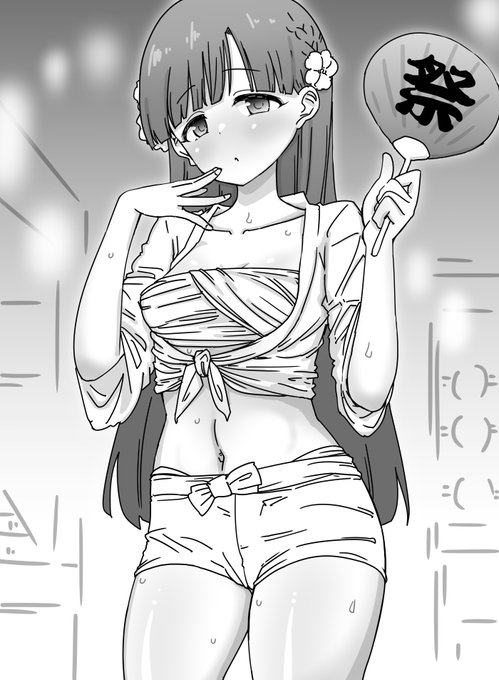 ファンボックスに『褌からハミ毛する小早川紗枝ちゃん』リクエストが来ていたのですがそんな事できるはずがないと思い、正義の心で普通にお祭りを楽しんでいる紗枝ちゃんを描きました