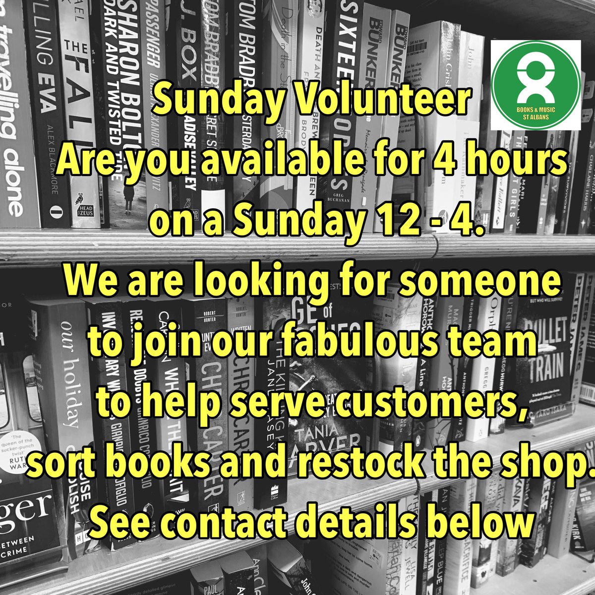 St A Oxfam Bookshop (@staoxfambooks) on Twitter photo Another busy Sunday at <a href="/StAOxfamBooks/">St A Oxfam Bookshop</a>!
Would you like to be part of our team? Join us on Sunday afternoons at our Catherine St store. More info from our management team (Jim & Pat), in store, on 01727 861589 or email us at oxfamshopf4749@oxfam.org.uk Another busy Sunday at <a href="/StAOxfamBooks/">St A Oxfam Bookshop</a>!
Would you like to be part of our team? Join us on Sunday afternoons at our Catherine St store. More info from our management team (Jim & Pat), in store, on 01727 861589 or email us at oxfamshopf4749@oxfam.org.uk