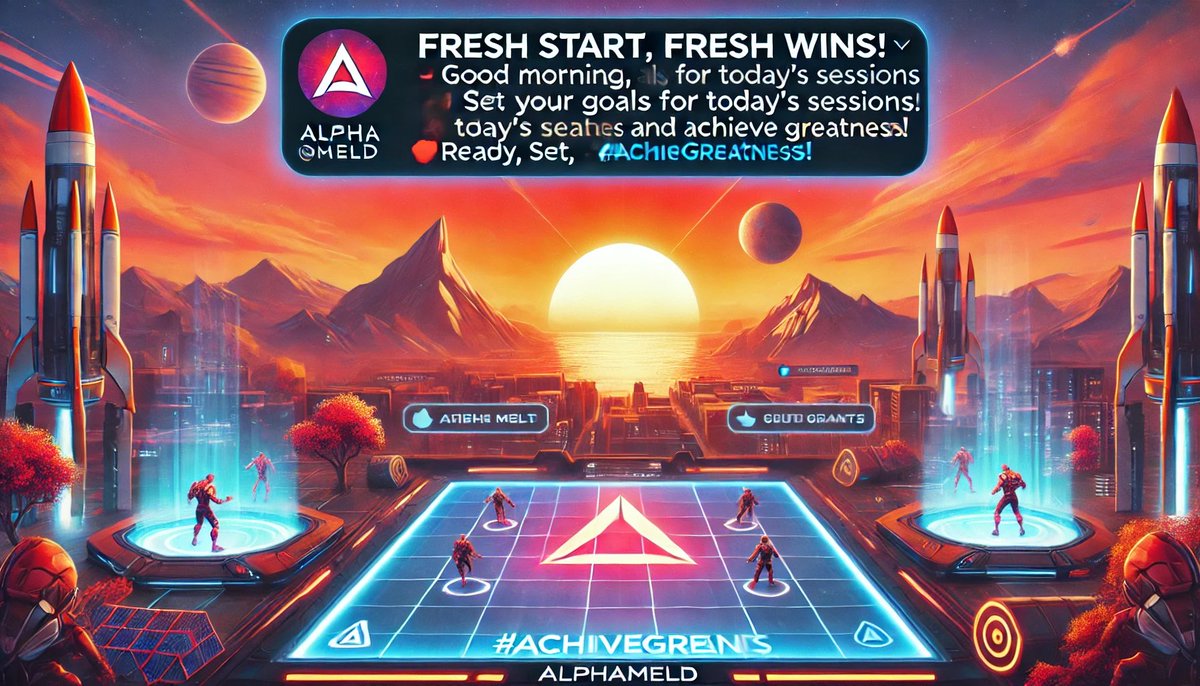 alphameld's tweet photo. 🌅 Fresh start, fresh wins! 

Good morning, #AlphaMeld gamers. 

Set your goals for today's sessions and achieve greatness. 

Ready, set, game! 🎮🌄 

#AchieveGreatness #sol #gaming #alphameldgame #BlockchainGaming #gamefi #game #Solana #alphameldtoken #Solanacoins #Blockchain https://t.co/OyltQPvY9r