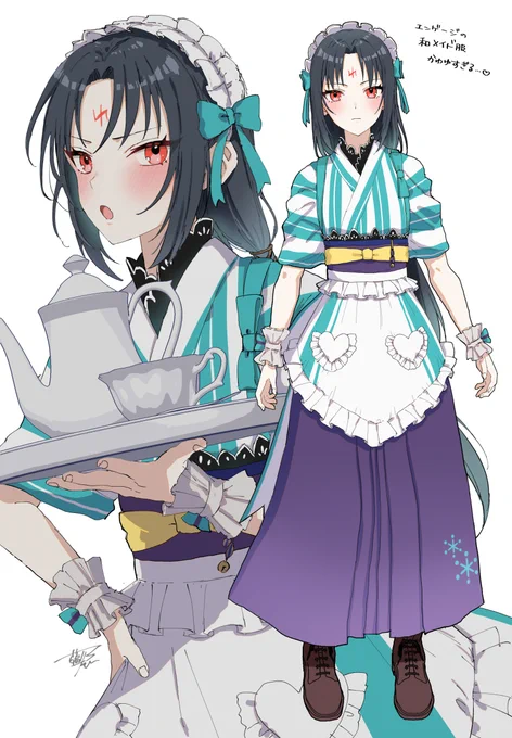 エンゲージの和メイド服着たセネ 衣装かわいすぎる 