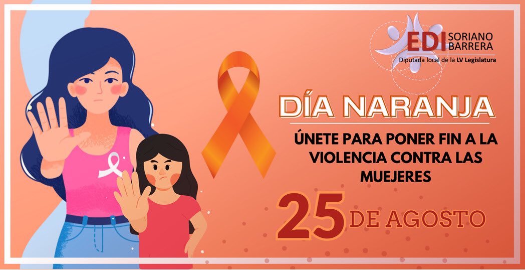 #DíaNaranja, un día para actuar, generar conciencia y prevenir la violencia contra mujeres y niñas; además buscan movilizar a la opinión pública y a los gobiernos para emprender acciones concretas con el fin de promover y fomentar la cultura de la no violencia.
¡No más violencia!