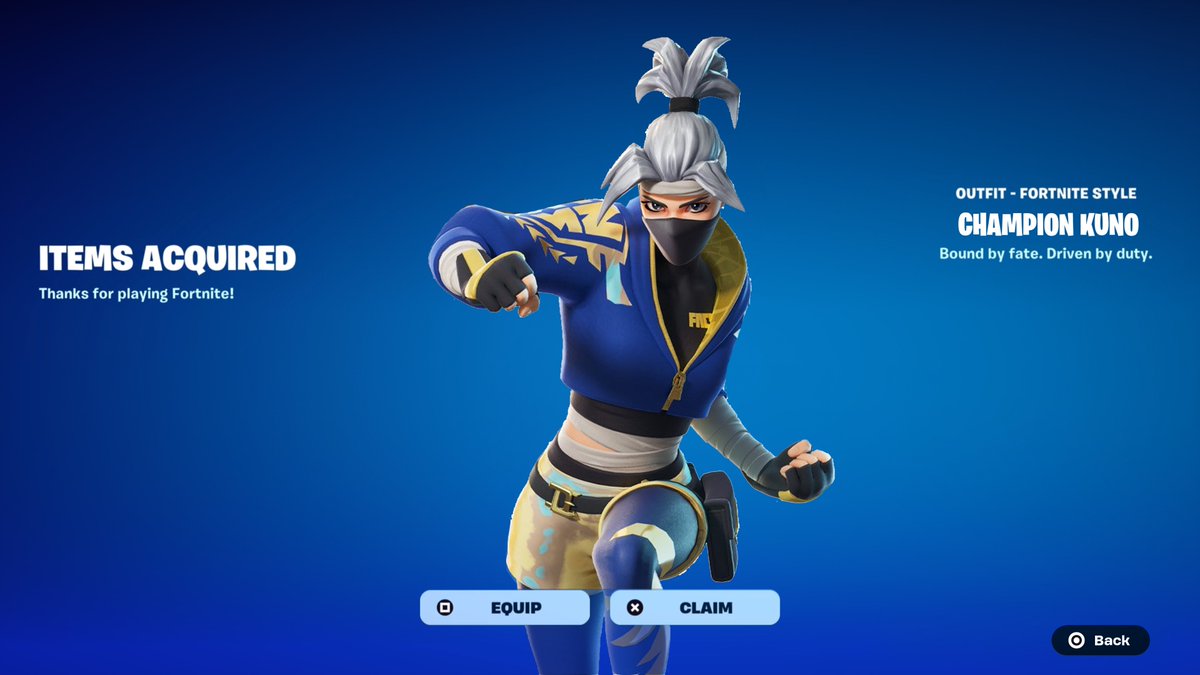 FortniteFNLK's tweet photo. FORTNITE FNCS CHAMPION KUNO SKIN + FNCS RENZO THE CHAMPION SKIN + FNCS THE AXE OF CHAMPIONS 2.0 PICKAXE RELEASES IN THE ITEM SHOP AUGUST 28! 

USE CODE ‘FNLK’ #ad https://t.co/QU1KjOboEC