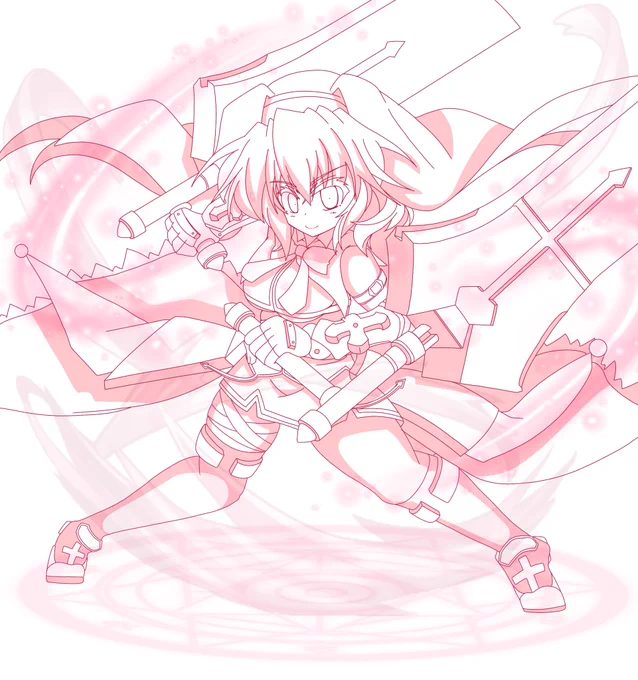 ヒラヒラのバリアジャケットがブワってなってファンタズマ構えてるシャンテさんが描きたかったので描きました(途中 