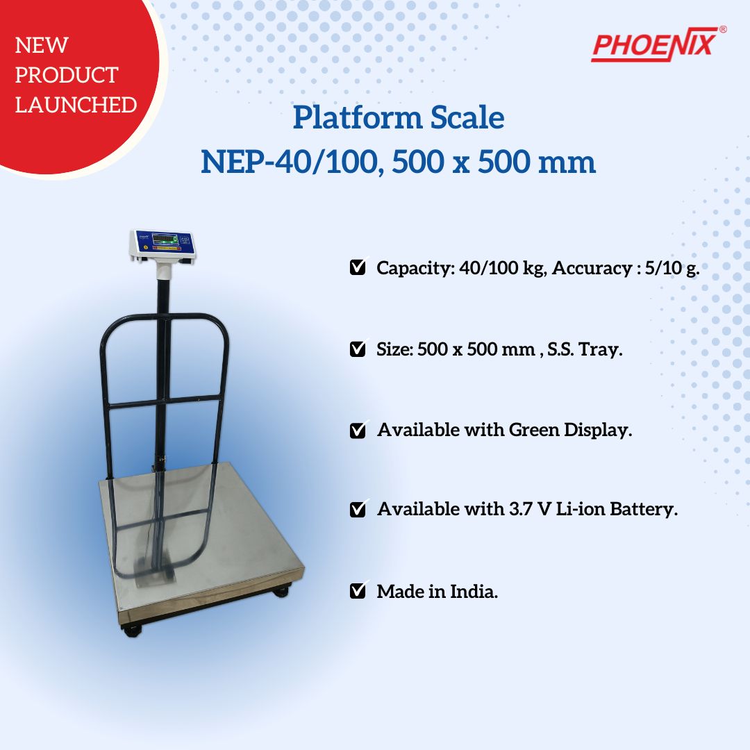 Phoenix_Nitiraj's tweet image. New product launched!!
Elevate your precision with the all-new Platform Scale ΝΕΡ-40/100! Built with a durable 500 x 500 mm stainless steel tray, it offers a dual capacity of 40/100 kg with pinpoint accuracy of 5/10 g. 
 
#madeinindia #nitirajengineersltd #phoenix