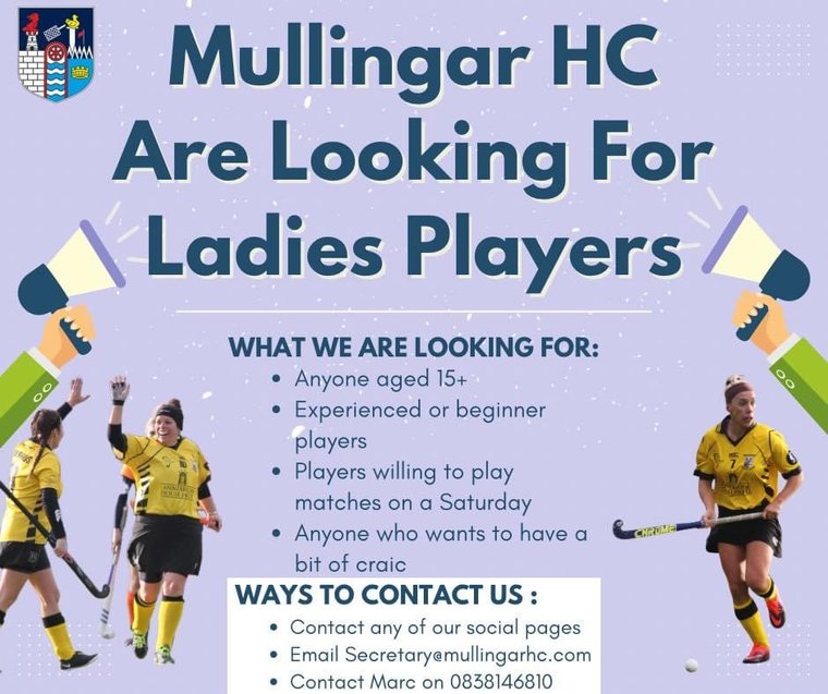 Mullingar Ladies Seeking Players #Pitchero
mullingarhc.com/news/mullingar…