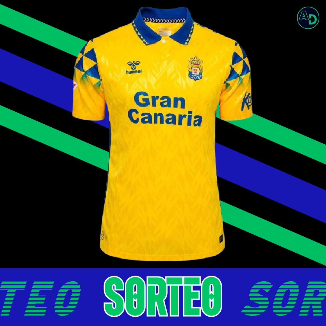 🎁 𝐒𝐎𝐑𝐓𝐄𝐎 𝐂𝐀𝐌𝐈𝐒𝐄𝐓𝐀 𝐔𝐃 𝐋𝐀𝐒 𝐏𝐀𝐋𝐌𝐀𝐒

📌 Si la UD Las Palmas gana esta tarde contra el CD Leganés con gol de Alberto Moleiro, sorteamos su camiseta para la temporada 2024/25.

⚠️ Condiciones para participar:

1️⃣ RT
2️⃣ SEGUIR A <a href="/AfDeportiva_/">Afición Deportiva</a>

🍀 ¡Suerte!