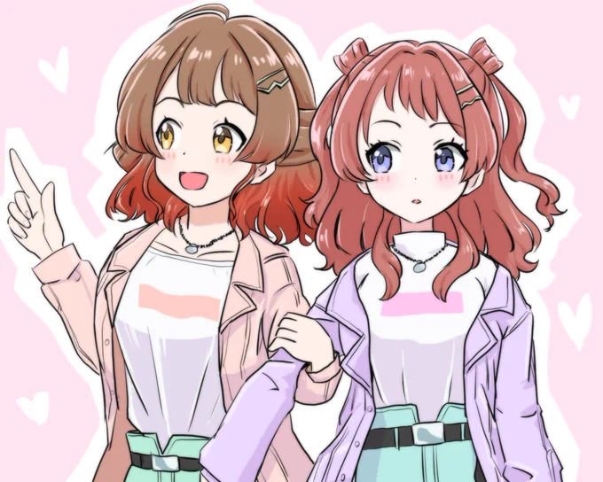 花海姉妹私服おそろであれ…… ロケットペンダントの中にお互いの写真が入ってあれ……