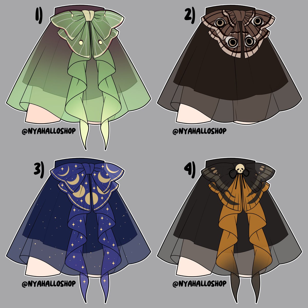 NyahalloShop's tweet photo. Moth skirts 🦋 Which one is your fave? https://t.co/W3fccXSfeK