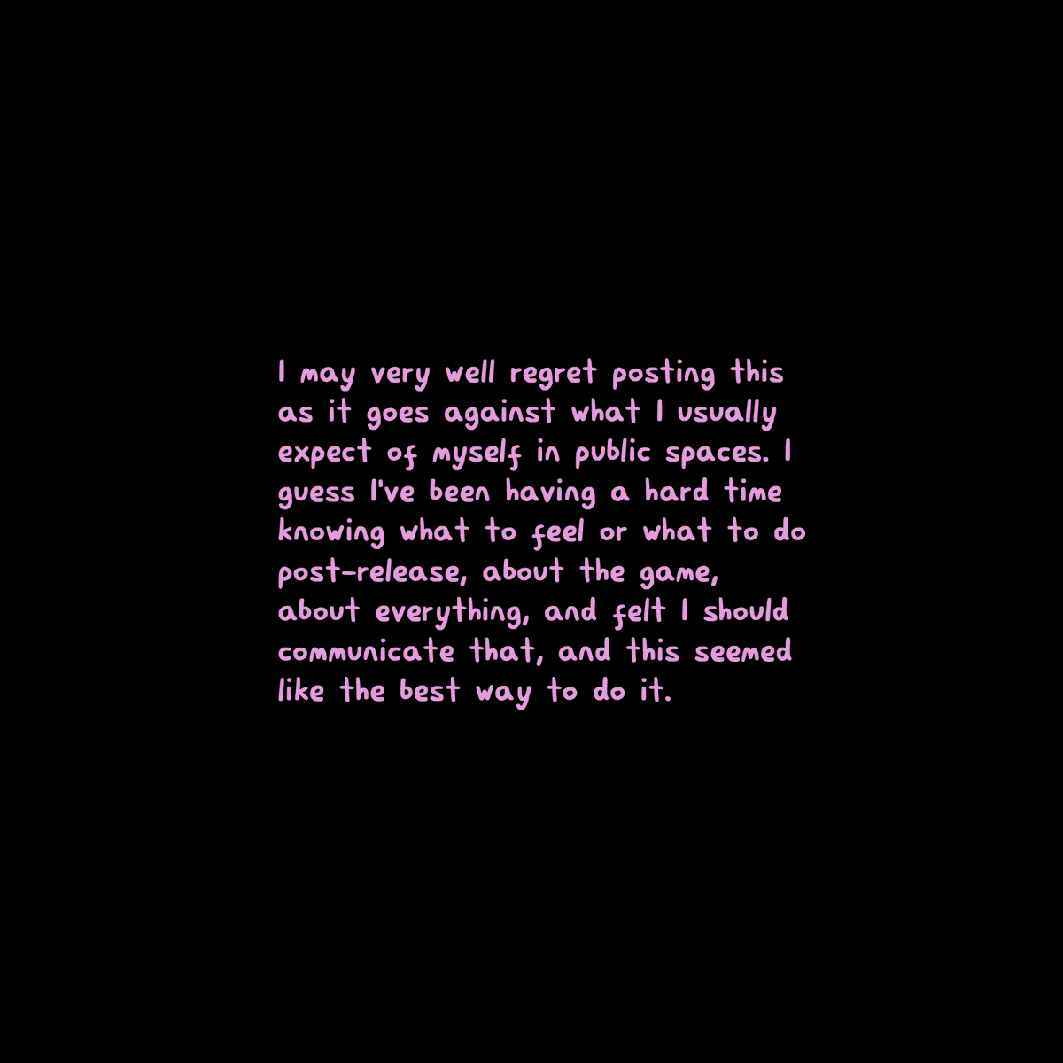 some recent feelings