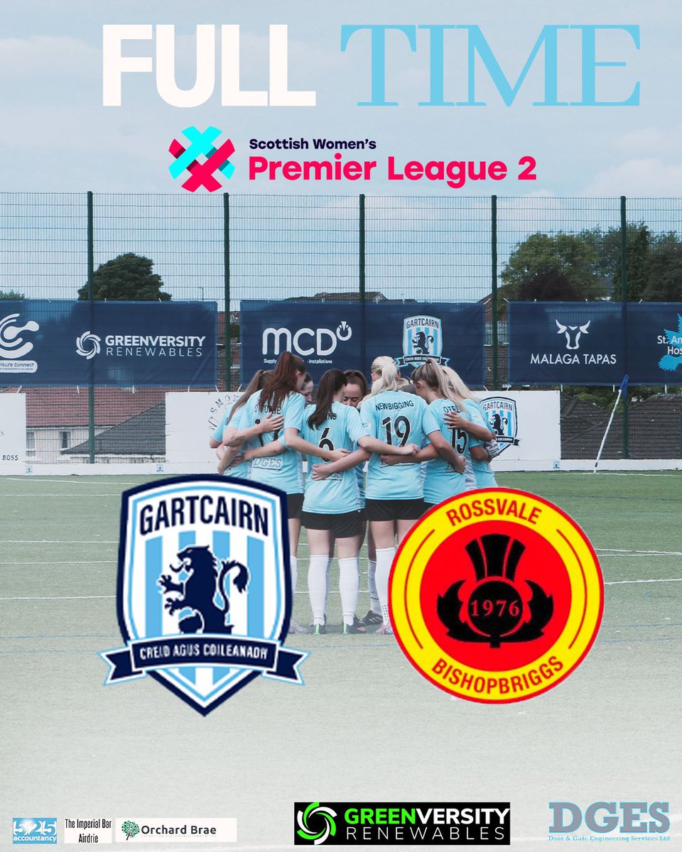 FULL TIME @ MTC Park

A dominant team performance at home sees Cairn deservedly take all 3️⃣ points!🔥 

Final Score ⚽ Gartcairn 7-1 Rossvale