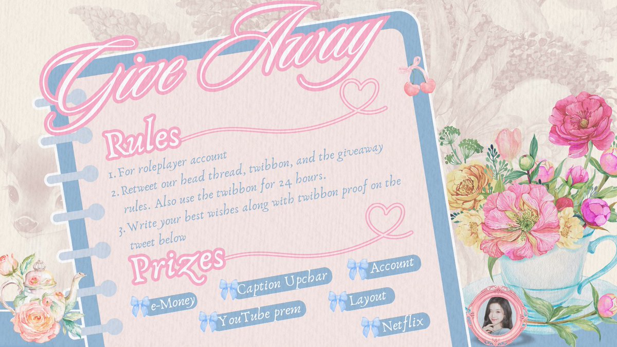 ThePhrincess's tweet image. ㅤ
In gratitude to everyone, we care to announce a 𝒈͟𝒊͟𝒗͟𝒆͟𝒂͟𝒘͟𝒂͟𝒚. Each present bestowed has been chosen with the utmost care, deep appreciation and affection we hold for all of you. Guideline attached below, may the luck favors upon you ── ✶
ㅤ