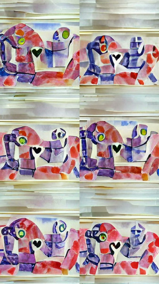 twt_cha_'s tweet image. #henrimatisse #watercolor #robotlove 🫶🎨🌈💻🖌️