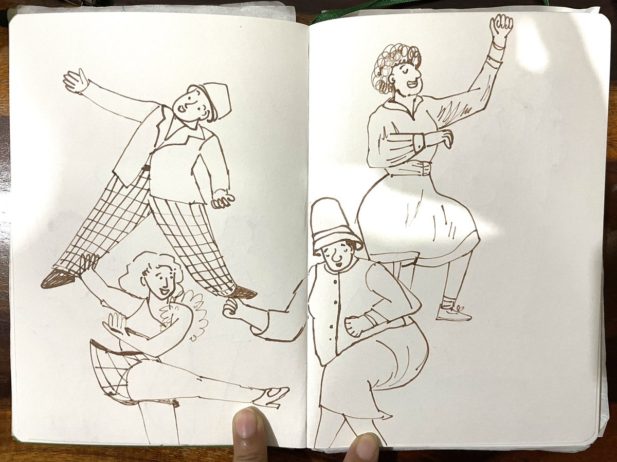 DibbaRangeen's tweet photo. Sketchbook entries lately!
Sketching musicians and dancers with a dip pen is my favourite thing to do!
#sketchbook #kidlitartist https://t.co/y85L2Xl60o