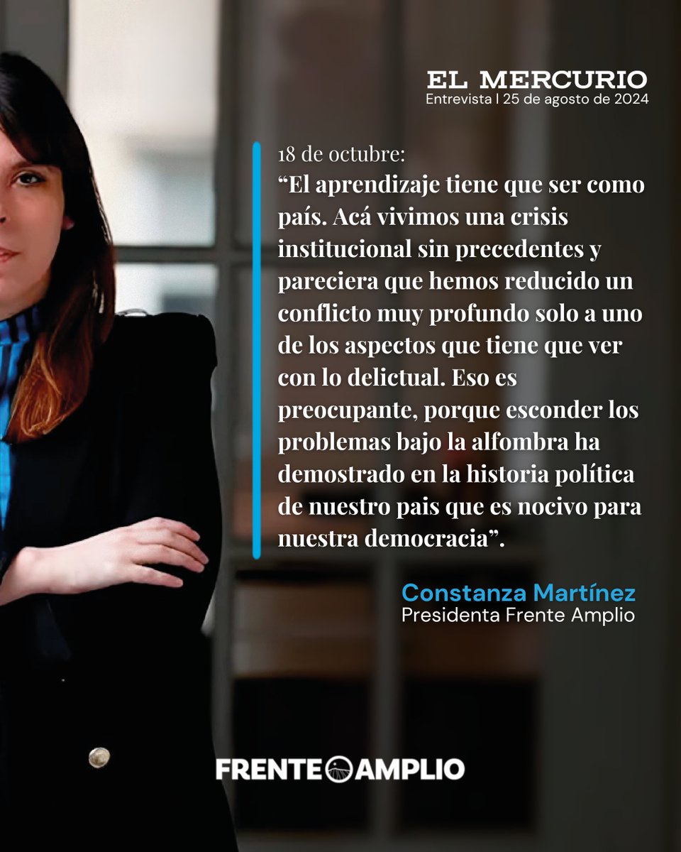 📰 Compartimos extractos de la entrevista de hoy, en <a href="/ElMercurio_cl/">elmercurio_cl</a> a nuestra presidenta <a href="/contimartinez/">Constanza Martínez</a> quien destacó el compromiso frenteamplista, en cada uno de los gobiernos locales que hemos liderado, para mejorar la calidad de vida de las personas a lo largo de todo Chile.